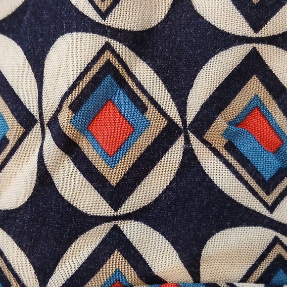 STILE BENETTON Boat Neck Blouse with Buttons on the back size S Geometric Shapes - Picture 9 of 9